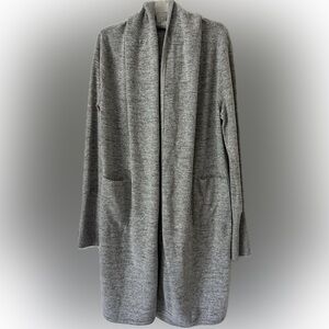 NWOT Sweet Romeo gray w/ black hooded long cardigan.